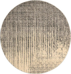 Round Area Rug 6ft – Polypropylene Machine Made Abstract Modern