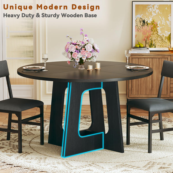 Round Dining Table Set for 6 – 7-Piece with Upholstered Chairs