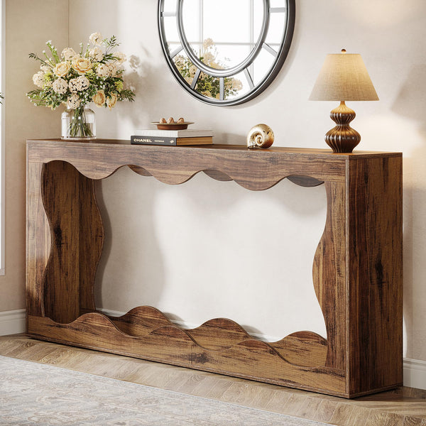 63" Farmhouse Console Table with Storage