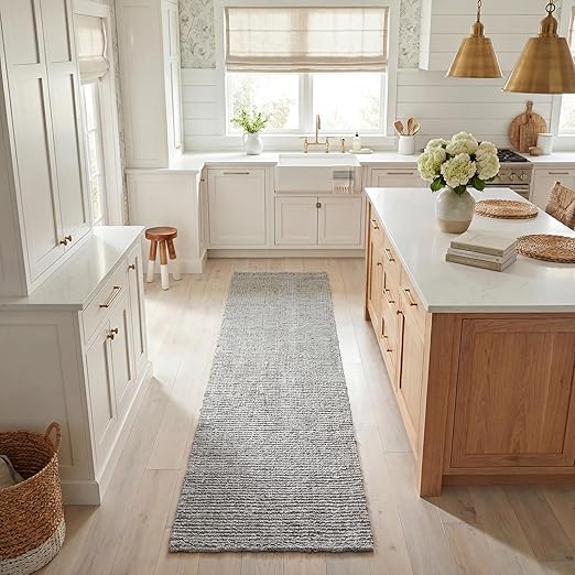 Handwoven Jute & Coir Area Rug – Natural Fiber, Farmhouse Style