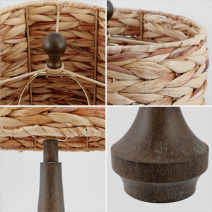 Rustic Rattan Table Lamp Set of 2