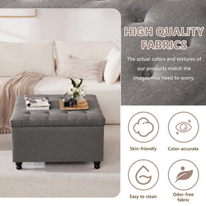 Square Storage Ottoman Coffee Table