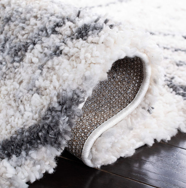 Shag Runner Rug 2'3" x 10' – Ivory & Grey