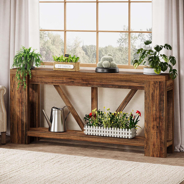 70.9" Narrow Console Sofa Table with Storage Shelf