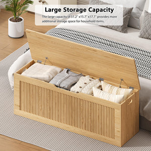 Extra Large Fluted Storage Bench with Lift Top