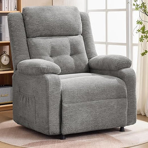 Oversized Power Recliner Chair with Electric Recline & Chenille Fabric