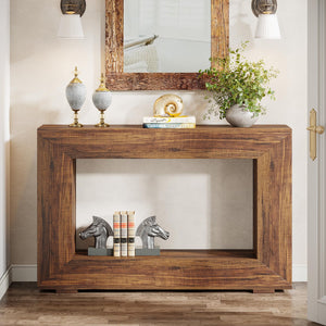 47-Inch Farmhouse Console Table with Storage
