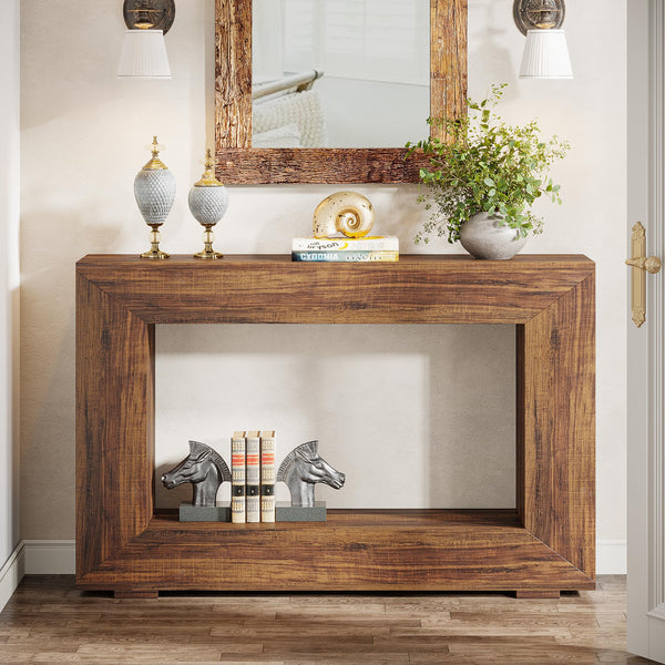 47-Inch Farmhouse Console Table with Storage