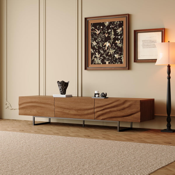 Mid-Century Modern TV Stand for 70-100 Inch TVs with Storage