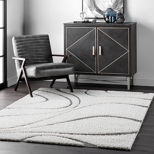 10x14 Modern Shag Area Rug – Abstract Polypropylene Indoor Rug