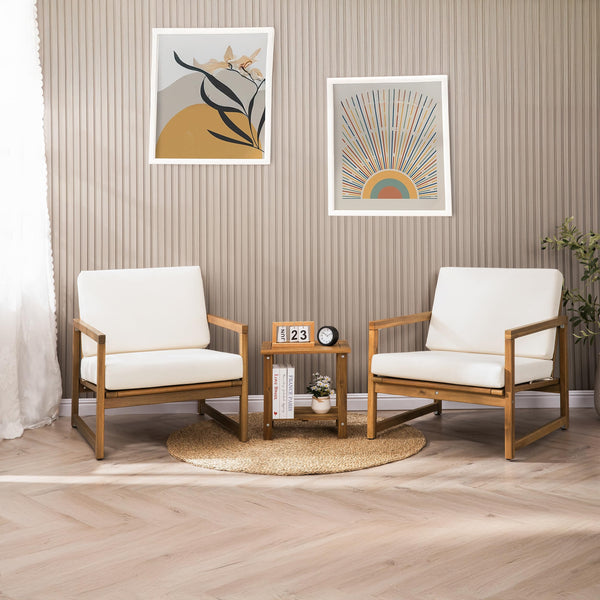 Acacia Wood 2-Tier Side Table