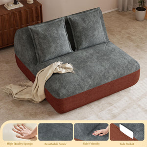 Small Loveseat Sofa Chair with Side Pocket – Memory Foam, No Assembly