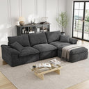120" Modular Sectional Sofa with Ottoman – Deep Seat Cloud Couch