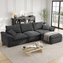 120" Modular Sectional Sofa with Ottoman & Teddy Upholstery
