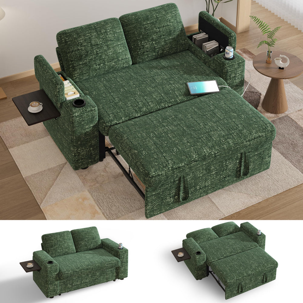 65" Convertible Loveseat Sleeper Sofa with Pull-Out Bed