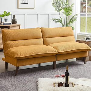 Convertible Futon Sofa Bed with Adjustable Backrest