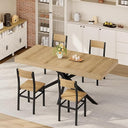 Extendable Dining Table Set with 4 Chairs — 55" to 70.9", MDF & Metal, Mid-Century Modern