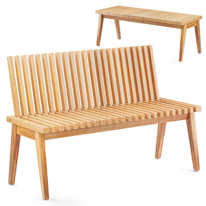 Convertible Acacia Wood Outdoor Bench