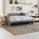 Twin Size Solid Wood Daybed with Curved Beadboard Back