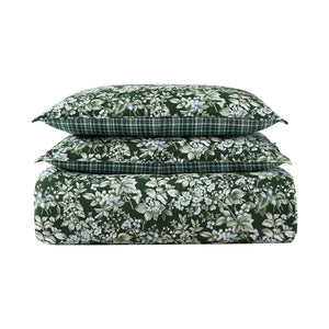 King Comforter Set 7-Piece – Floral Green Cotton Bedding