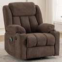 Overstuffed Rocker Swivel Recliner Chair with Massage & Heat