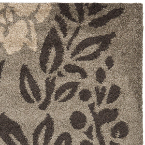 Shag Area Rug – Floral Design, Non-Shedding, 1.2-Inch Thick Polypropylene