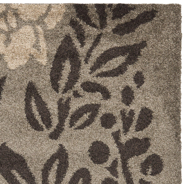 Shag Area Rug – Floral Design, Non-Shedding, 1.2-Inch Thick Polypropylene