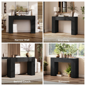 43" Fluted Narrow Console Table with Storage