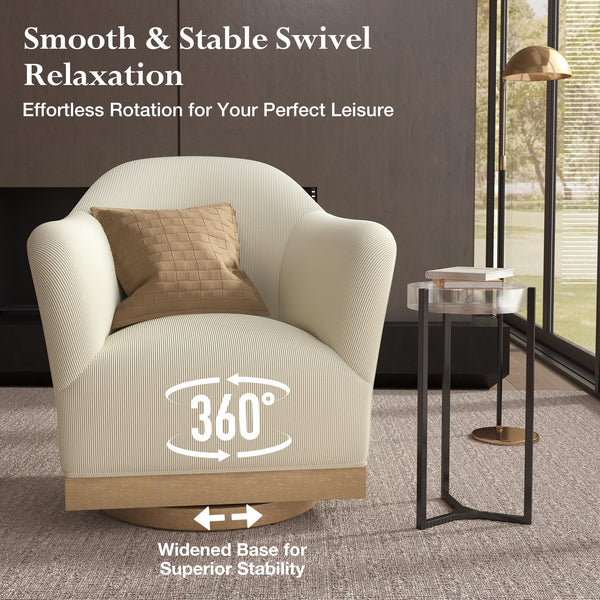 Swivel Barrel Accent Chair – High-Back Armchair