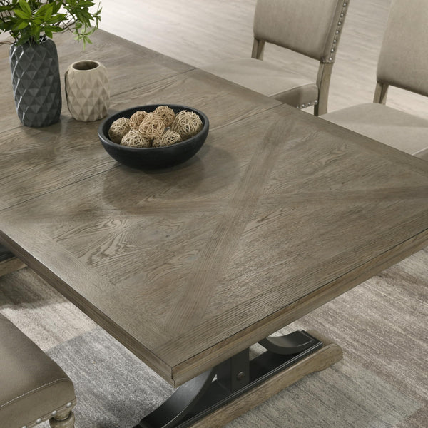 8-Piece Extendable Dining Set with Bench – Driftwood