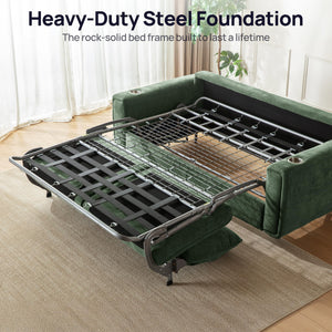 Queen Sleeper Sofa Bed with USB Charging & Memory Foam Mattress