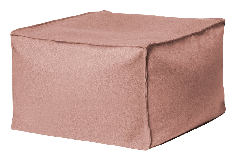 Faux Felt Square Pouf Ottoman with Polystyrene Fill