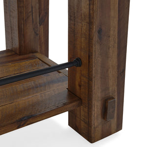 54-Inch Industrial Wood Console Table with Two Open Shelves
