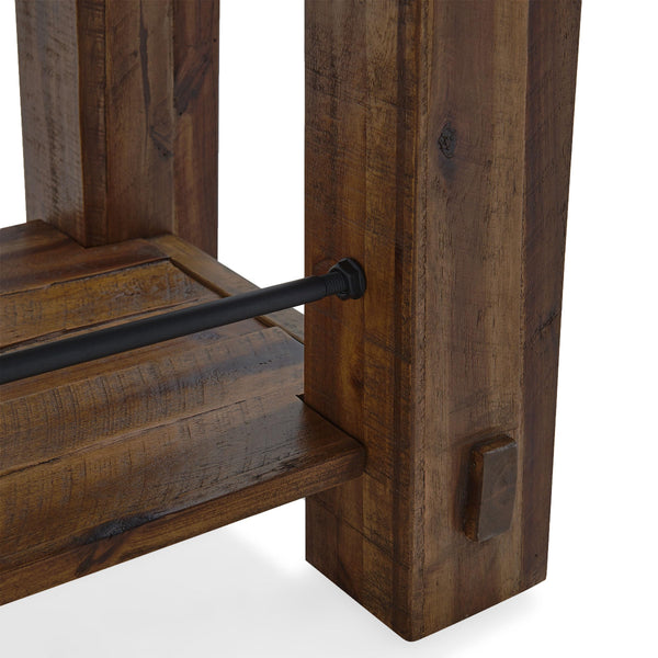 54-Inch Industrial Wood Console Table with Two Open Shelves