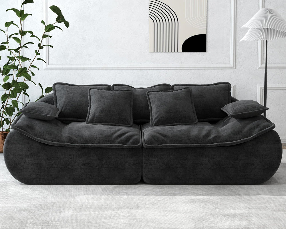3-Seater Modular Sectional Sofa with Memory Foam — Dark Grey