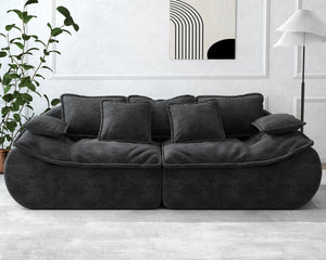 3-Seater Modular Sectional Sofa with Memory Foam — Dark Grey