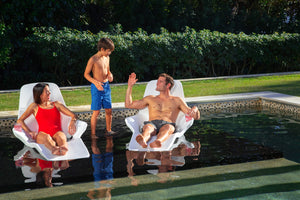 In-Pool Lounge Chair Set of 2 with Adjustable Risers for Sun Shelf