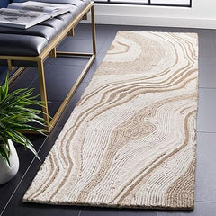 Hand-Tufted Wool Runner Rug 2'3" x 8' – Geometric Mid-Century Modern