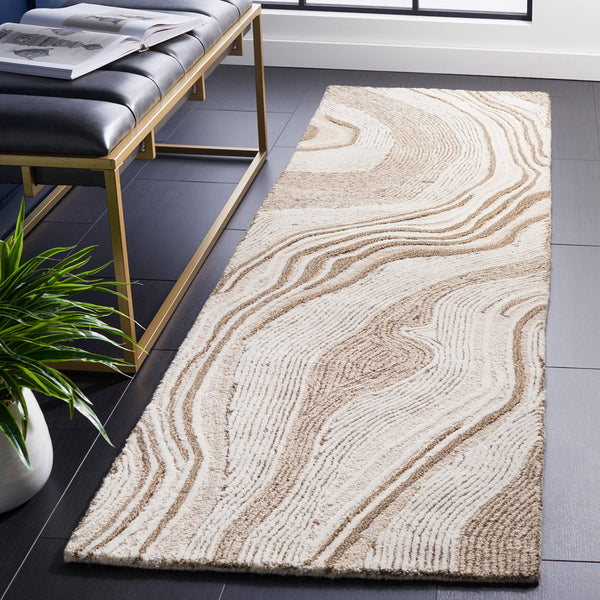 Hand-Tufted Wool Runner Rug 2'3" x 8' – Geometric Mid-Century Modern