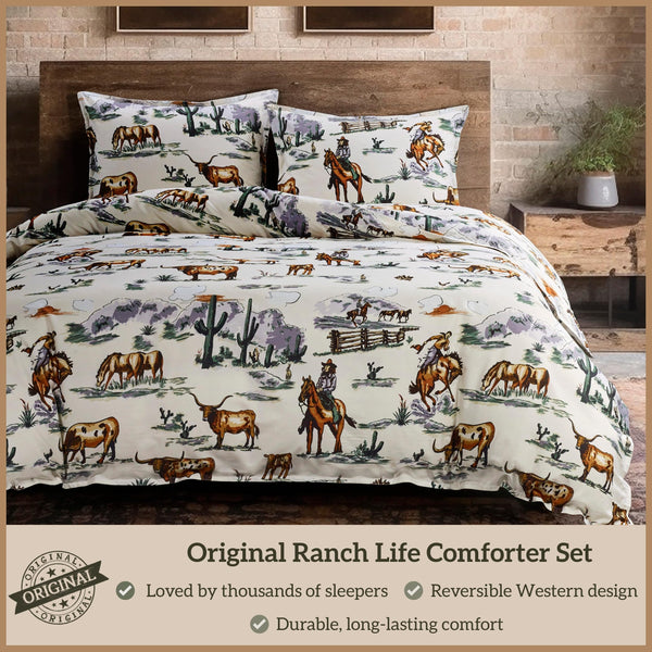 Western Cotton Comforter Set with Pillow Shams