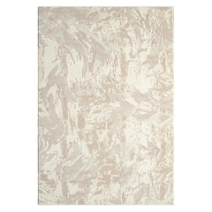 Geometric Cream Area Rug – Modern Abstract Wavy Pattern