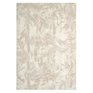 Geometric Cream Area Rug – Modern Abstract Wavy Pattern