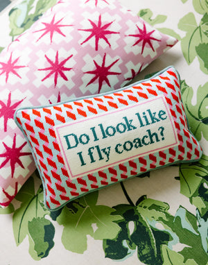 Needlepoint Decorative Throw Pillow – Fly Coach 9x15