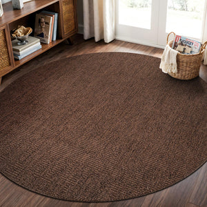Round Jute-Style Area Rug 6ft – Brown