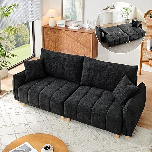 3-Seat Convertible Sleeper Sofa with Storage