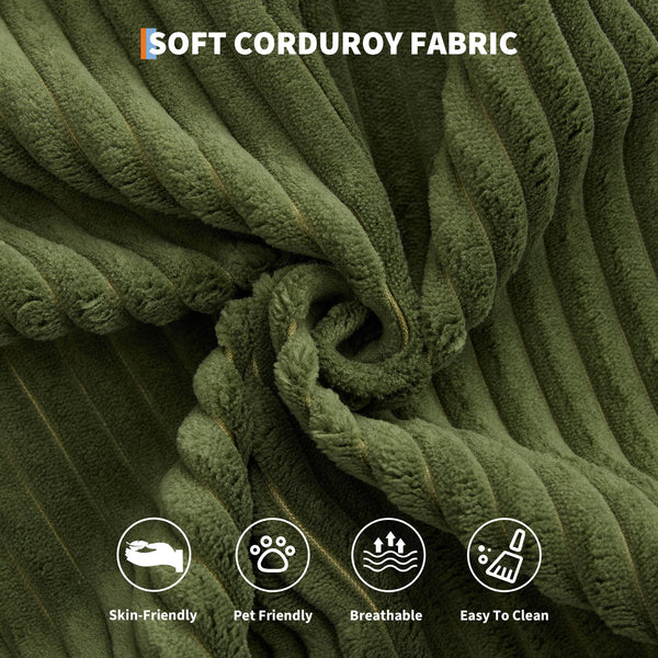 Convertible Sleeper Sofa Bed – Corduroy Folding Couch with Pillow