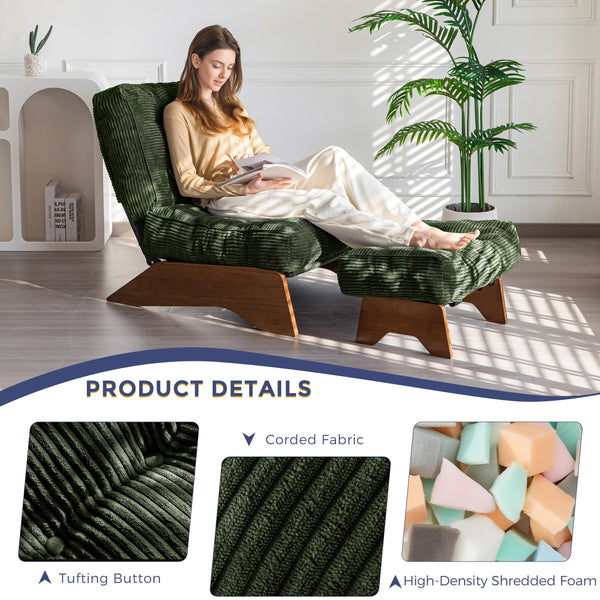 Accent Chair with Ottoman & Adjustable Backrest