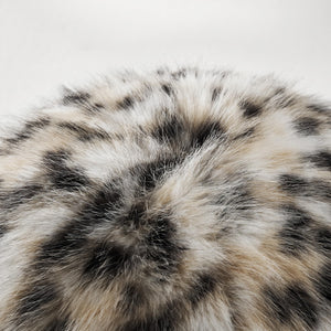 Spotted Faux Fur Ball Pillow 12" | Leopard Print Round Throw Pillow