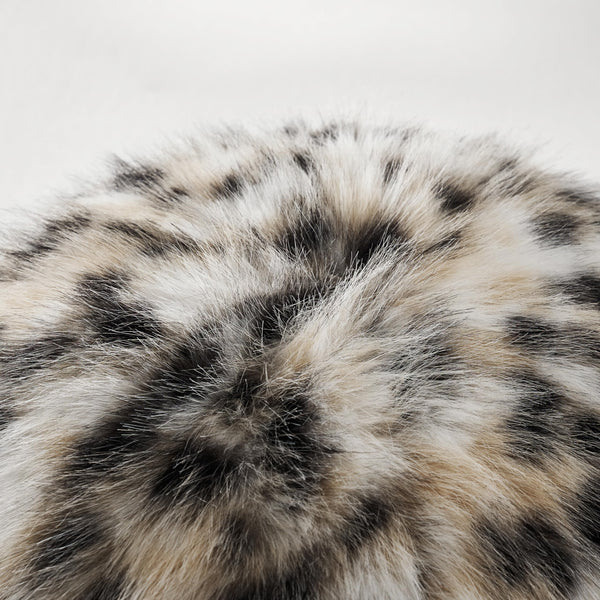 Spotted Faux Fur Ball Pillow 12" | Leopard Print Round Throw Pillow