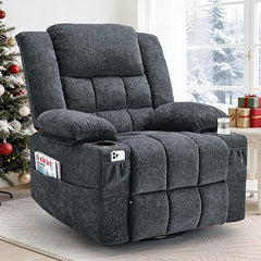 360° Swivel Rocker Recliner with Massage & Heating